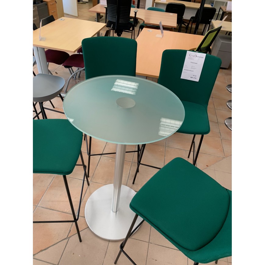 Table haute en verre