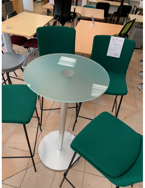 Table haute en verre