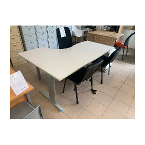 Bureau retour blanc avec caisson mobile