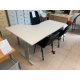 Bureau retour blanc avec caisson mobile