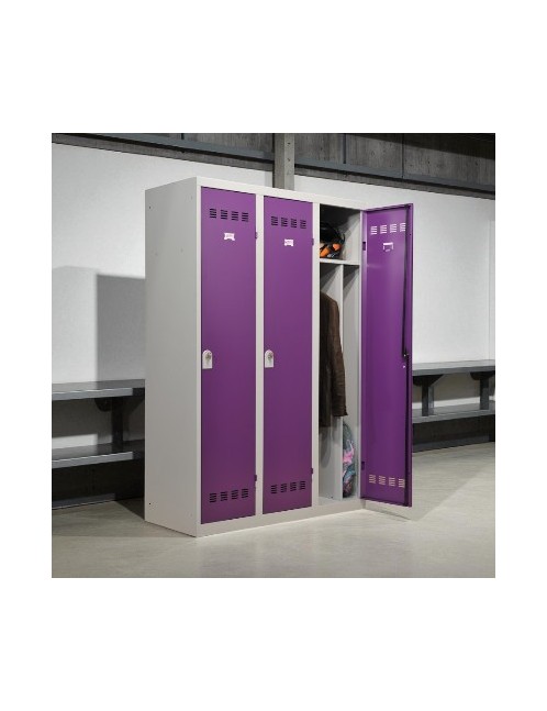 Vestiaire métallique industrie salissante 3 personnes