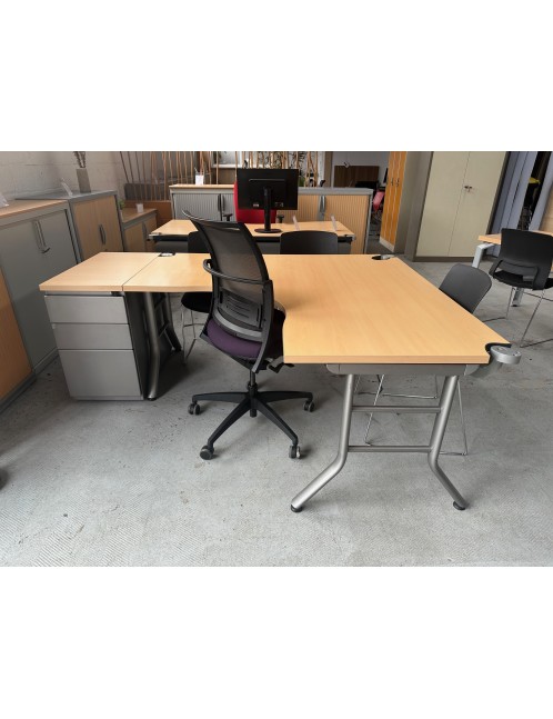 Lot de 10 Bureaux retour + caissons