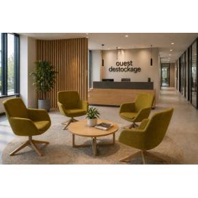 Fauteuil d'accueil moutarde